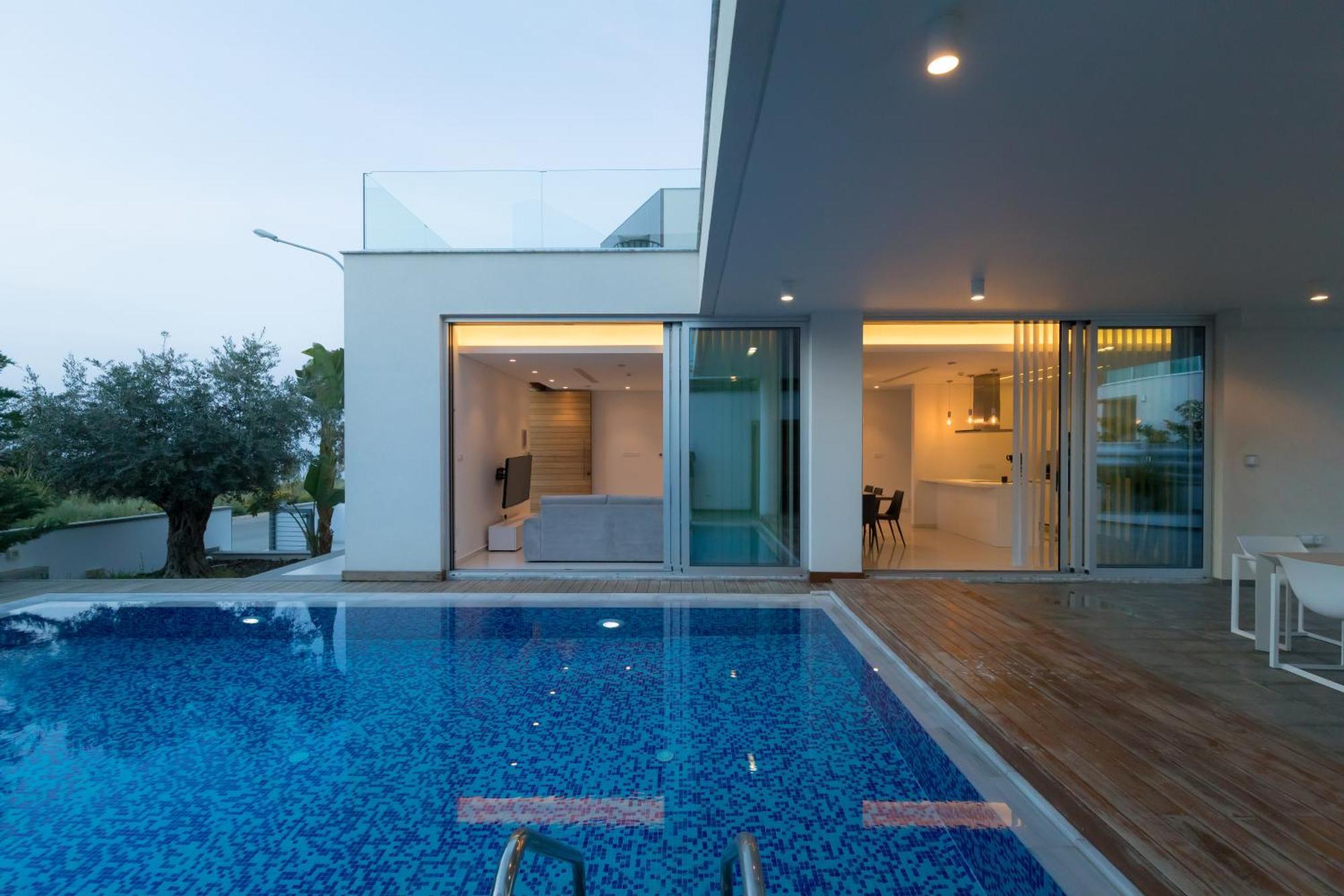 Seaview Luxury Villa Jacuzzi & Pool! 2 Min Beach Protaras Exterior foto