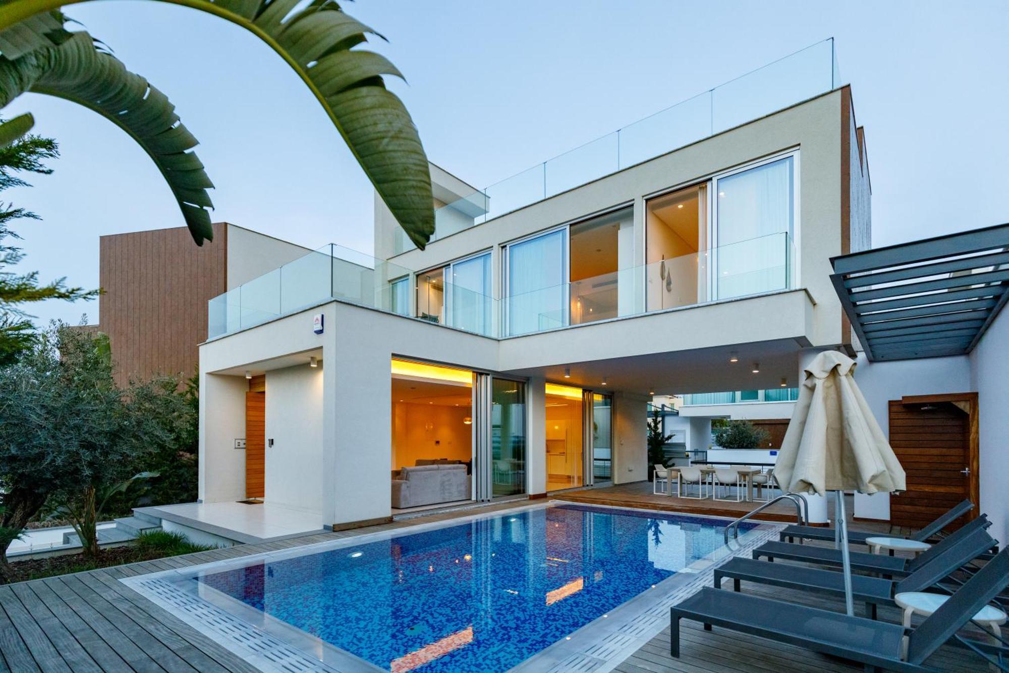 Seaview Luxury Villa Jacuzzi & Pool! 2 Min Beach Protaras Exterior foto